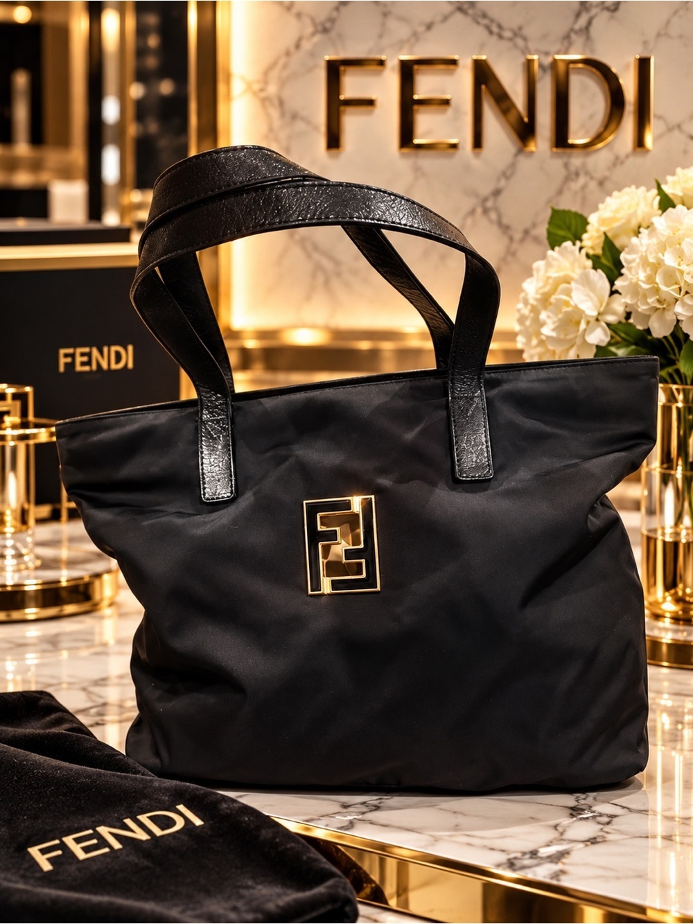 Fendi Black Tote Bag — Spacious Everyday Shoulder Bag